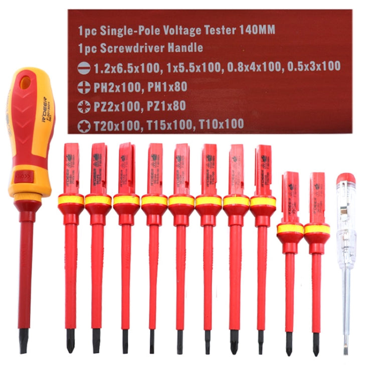 RDEER VDE-9913 13 In 1 Insulated Screwdriver Set Screwdriver Electrician Tools - free shipping - PMC Jewellery - Order now!