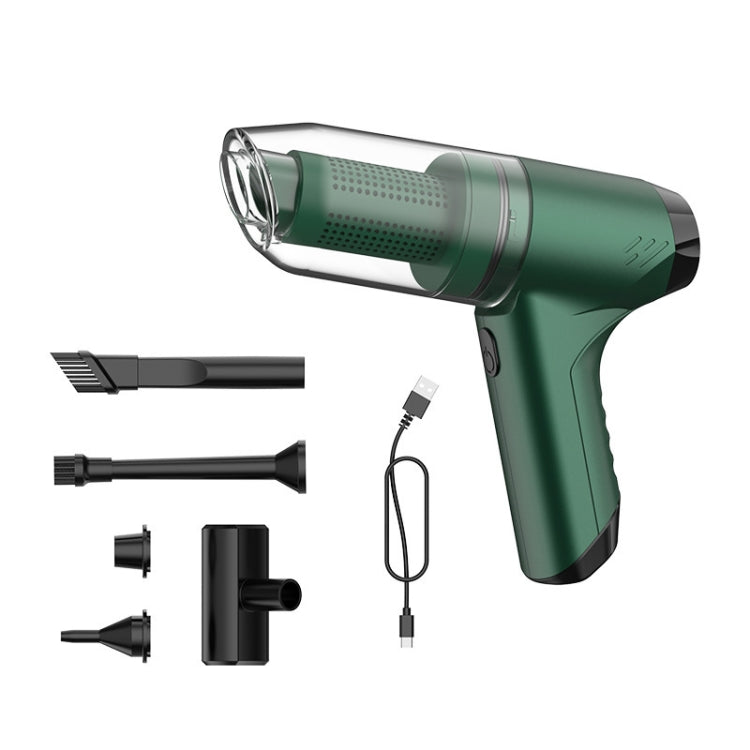 SUITU ST-6671 Wireless Car Vacuum Cleaner Small Handheld Blowing and Suction Dual Use, Style: Brushless Dark Green+Floor Brush - free shipping - PMC TechLife - Order now!