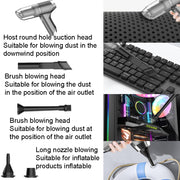 SUITU ST-6671 Wireless Car Vacuum Cleaner Small Handheld Blowing and Suction Dual Use, Style: Brushless Silver Gray+Floor Brush