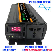 8000W (Actual 1300W) 48V to 220V High Power Car Sine Wave Inverter Power Converter