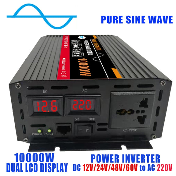 10000W (Actual 1500W) 12V to 220V High Power Car Sine Wave Inverter Power Converter