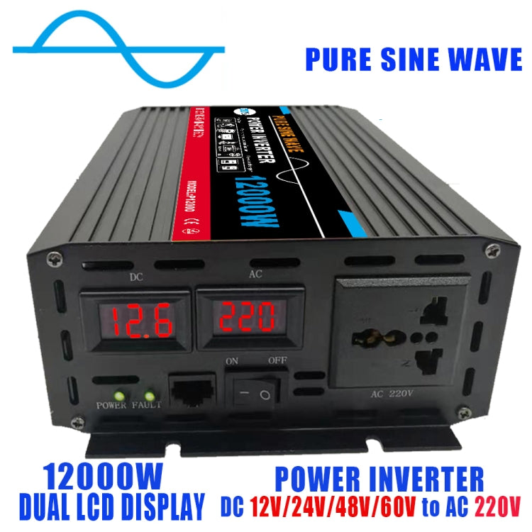 12000W (Actual 2000W) 24V to 220V High Power Car Sine Wave Inverter Power Converter - Pure Sine Wave by PMC TechLife | Online Shopping South Africa | PMC TechLife