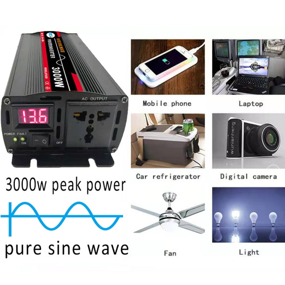 12000W (Actual 2000W) 12V to 220V High Power Car Sine Wave Inverter Power Converter