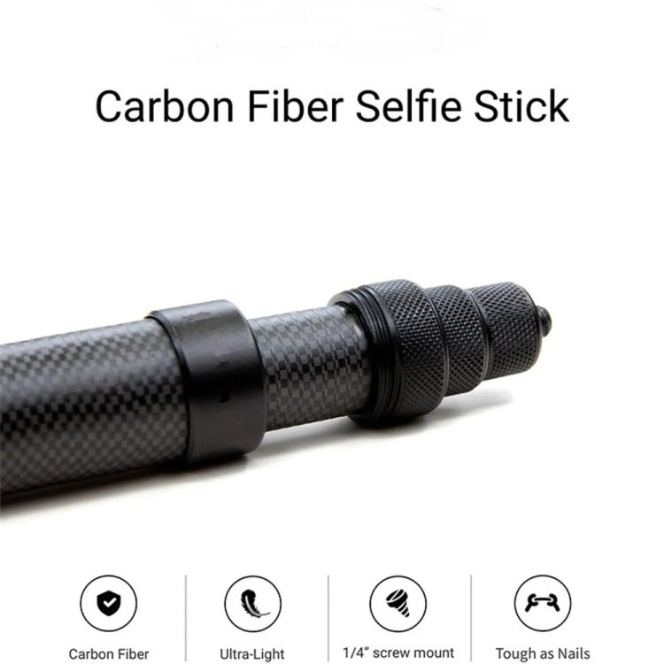 3m Carbon Fiber Extended Monopod Invisible Selfie Stick For Insta360  / DJI Action / GoPro / Xiao Yi Sports Camera