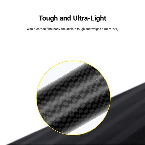 3m Carbon Fiber Extended Monopod Invisible Selfie Stick For Insta360  / DJI Action / GoPro / Xiao Yi Sports Camera