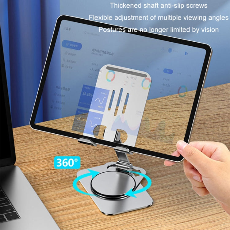 Desktop 360-degree Rotating Foldable Mobile Phone Holder, Color: Carbon Steel White