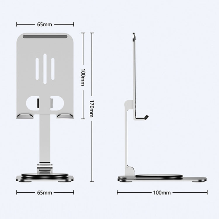 Desktop 360-degree Rotating Foldable Mobile Phone Holder, Color: Carbon Steel White