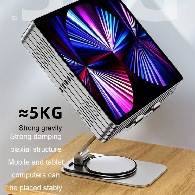 Desktop 360-degree Rotating Foldable Mobile Phone Holder, Color: Carbon Steel White
