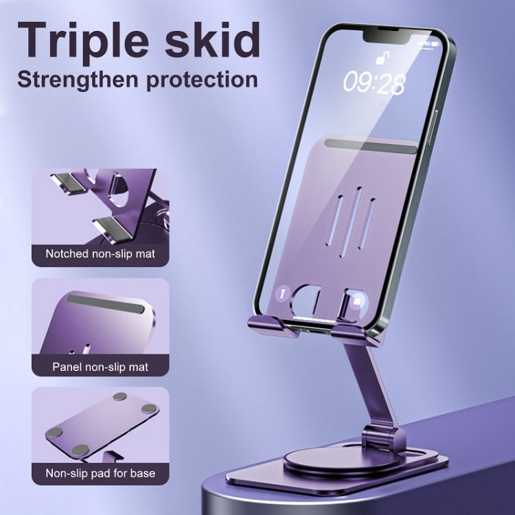 Desktop 360-degree Rotating Foldable Mobile Phone Holder, Color: Metal Silver