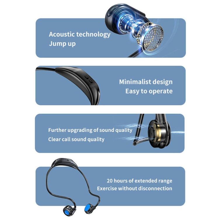 M2 Bone Conduction Earphones Running Stereo To Ear Bluetooth Earphones(Black + Red) - Neck-mounted Earphone by PMC TechLife | Online Shopping South Africa | PMC TechLife