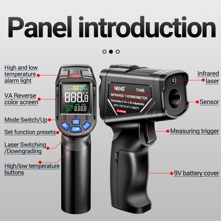 ANENG TH06 Oil Temperature High Precision Thermometer Laser Baking Infrared Water Thermometer(Orange) - free shipping - PMC TechLife - Order now!