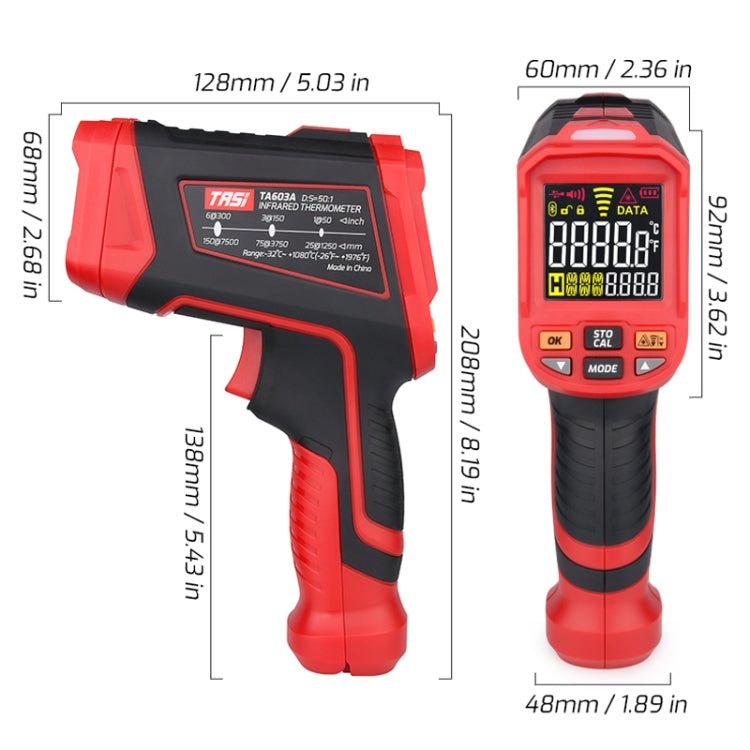 TASI TA603B -32-1380 degrees Celsius Color Screen Infrared Thermometer Industrial Electronic Thermometer - free shipping - PMC TechLife - Order now!