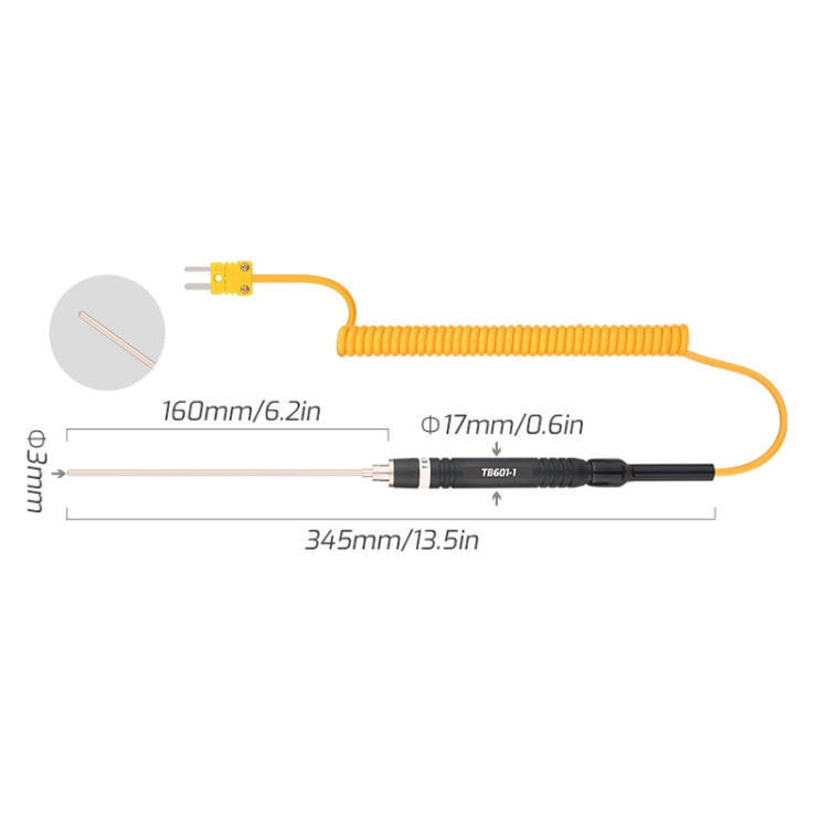 TASI TB601-1 Liquid Probe K-Type Probe Use With Thermometer - free shipping - PMC TechLife - Order now!