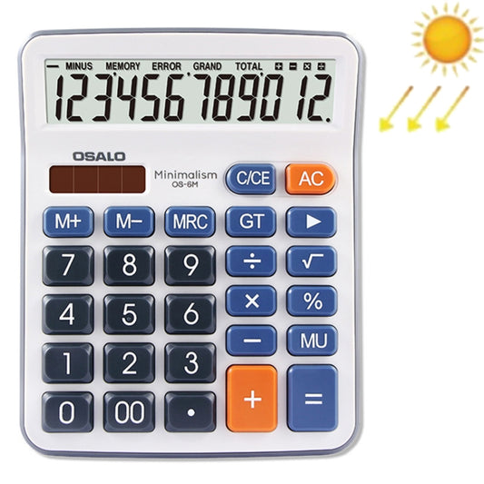 OSALO OS-6M 12-digit Office Desktop Calculator Solar Dual Power Calculator - free shipping - PMC Jewellery - Order now!