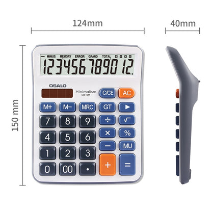 OSALO OS-6M 12-digit Office Desktop Calculator Solar Dual Power Calculator - free shipping - PMC Jewellery - Order now!