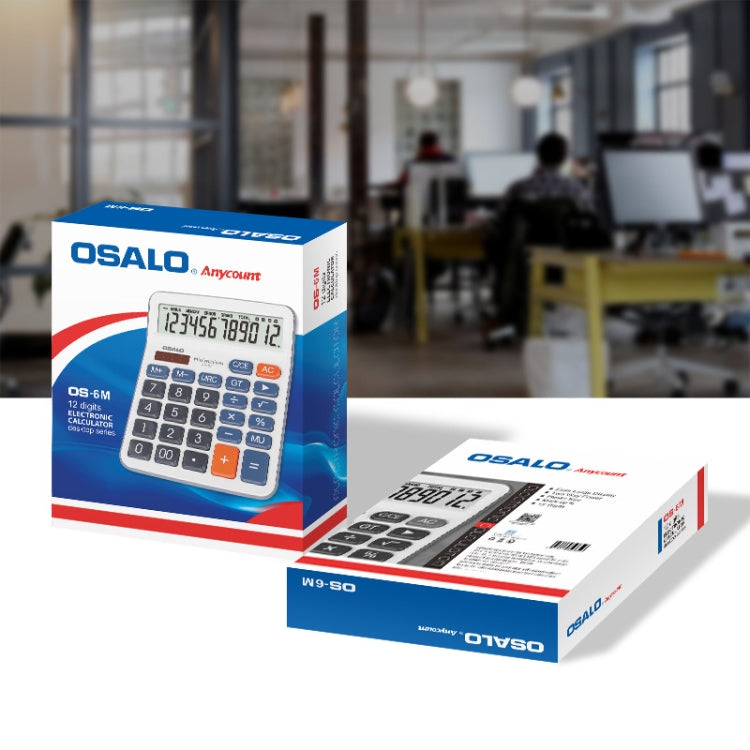 OSALO OS-6M 12-digit Office Desktop Calculator Solar Dual Power Calculator - free shipping - PMC Jewellery - Order now!