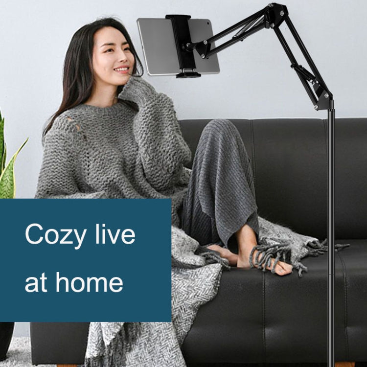 155cm Mobile Phone Tablet Live Broadcast Bedside Lifting Bracket Telescopic Floor Stand (White) - Lazy Bracket by PMC TechLife | Online Shopping South Africa | PMC TechLife