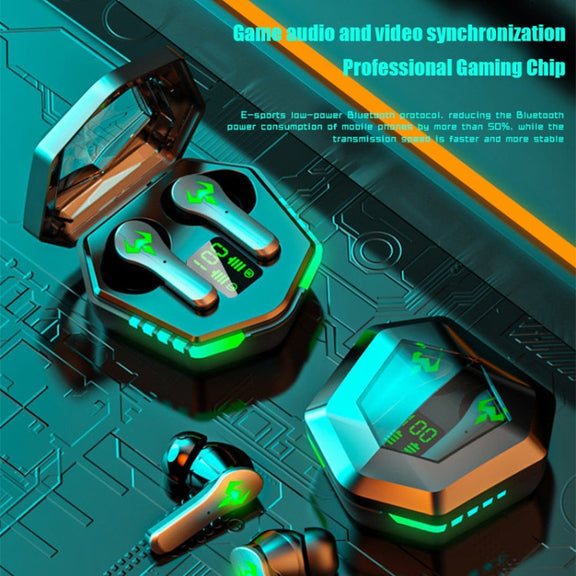 N35 TWS Colorful Light In-Ear Low Latency Wireless Bluetooth Game Earphones, Style: Digital Display