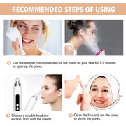 Blackhead Remover Vacuum Pore Cleaner Facial Deep Cleaning Beauty Tools(Pink)