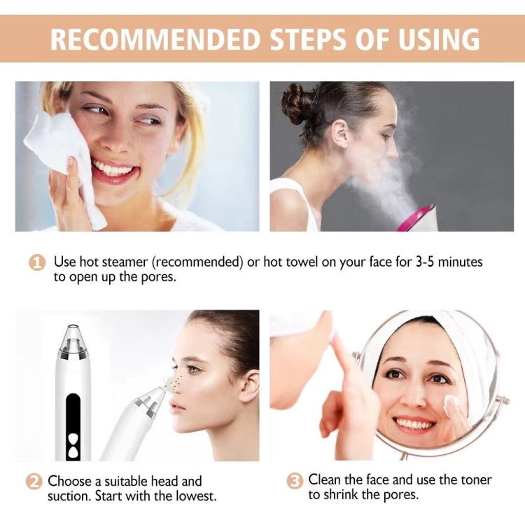 Blackhead Remover Vacuum Pore Cleaner Facial Deep Cleaning Beauty Tools(White)