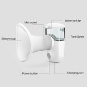 Rechargeable Eye Sprayer Mini Face Steamer Humidifier with Fine Mist(White)