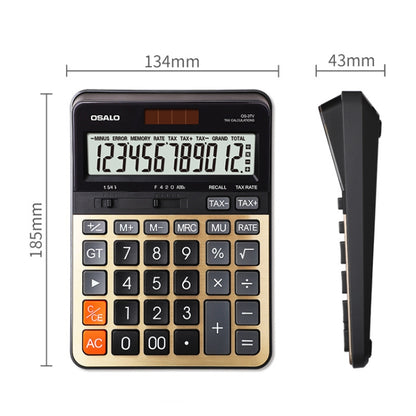 OSALO OS-3TV 12-digit LCD Screen Solar Dual Power Supply Desktop Calculator - free shipping - PMC Jewellery - Order now!
