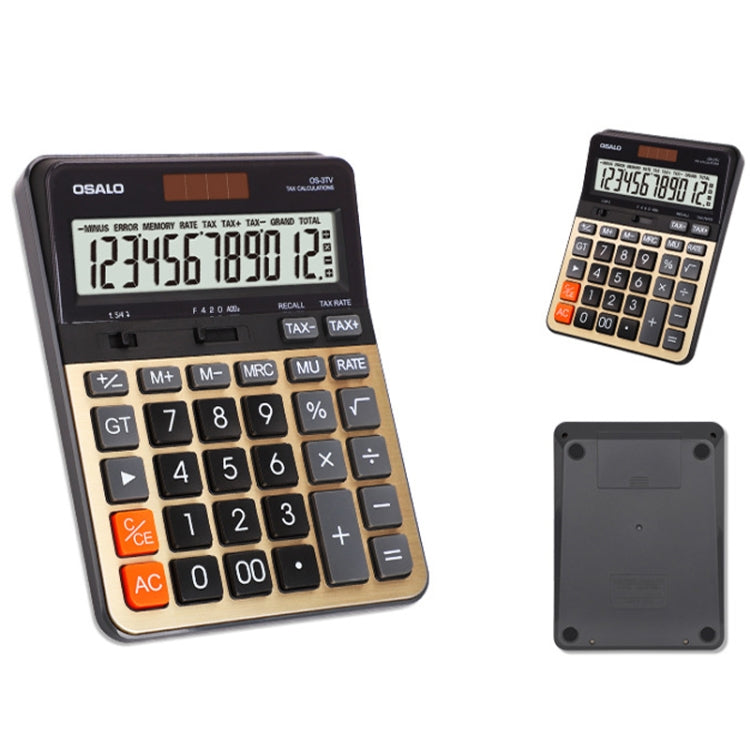 OSALO OS-3TV 12-digit LCD Screen Solar Dual Power Supply Desktop Calculator - free shipping - PMC Jewellery - Order now!