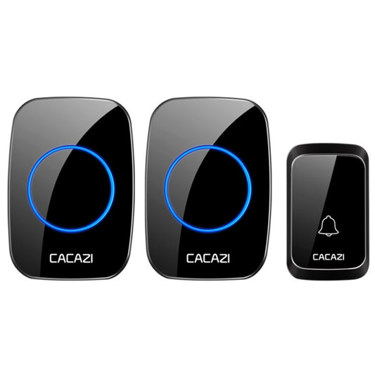 CACAZI A06-DC 1 to 2 Battery Smart Home Wireless Waterproof Doorbell(Black) - free shipping - PMC Jewellery - Order now!