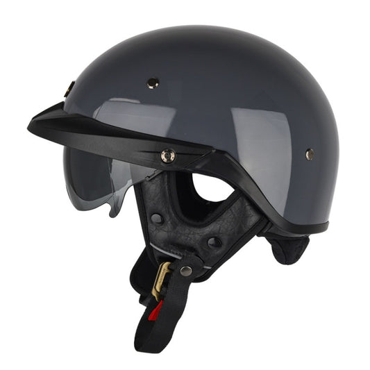 SOMAN Motorcycle Half Helmet Adjustable Helmet With Inner Mirror, Size: M(Cement Gray) - free shipping - PMC Jewellery - Order now!