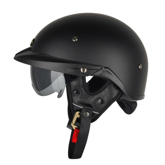 SOMAN Motorcycle Half Helmet Adjustable Helmet With Inner Mirror, Size: XL(Matt Black) - free shipping - PMC Jewellery - Order now!