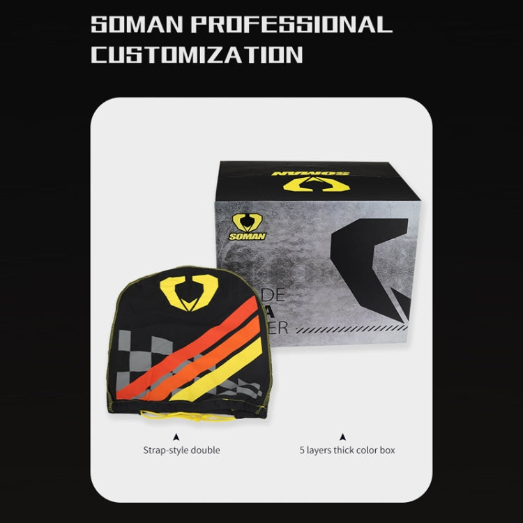 SOMAN Motorcycle Half Helmet Adjustable Helmet With Inner Mirror, Size: XXL(White) - free shipping - PMC TechLife - Order now!