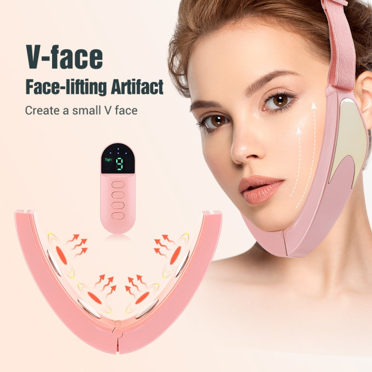 Microcurrent EMS Face Thinning Instrument Smart Red Blue Color Light Skin Rejuvenation Beauty Instrument(Pink)