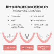 Microcurrent EMS Face Thinning Instrument Smart Red Blue Color Light Skin Rejuvenation Beauty Instrument(Pink)