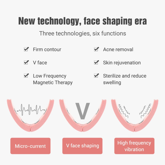 Microcurrent EMS Face Thinning Instrument Smart Red Blue Color Light Skin Rejuvenation Beauty Instrument(Pink)