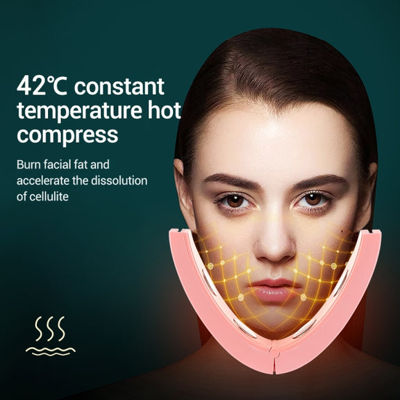 Microcurrent EMS Face Thinning Instrument Smart Red Blue Color Light Skin Rejuvenation Beauty Instrument(Pink)