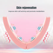 Microcurrent EMS Face Thinning Instrument Smart Red Blue Color Light Skin Rejuvenation Beauty Instrument(Pink)