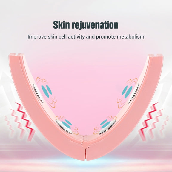 Microcurrent EMS Face Thinning Instrument Smart Red Blue Color Light Skin Rejuvenation Beauty Instrument(Pink)