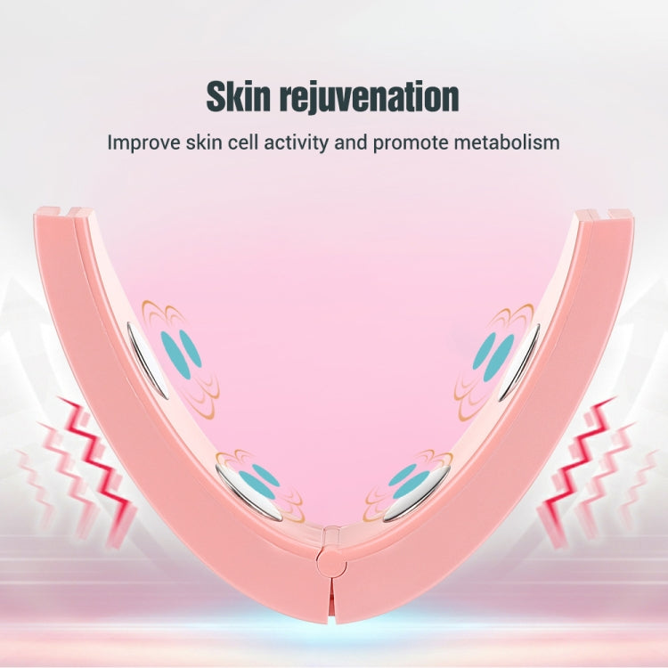Microcurrent EMS Face Thinning Instrument Smart Red Blue Color Light Skin Rejuvenation Beauty Instrument(Pink)