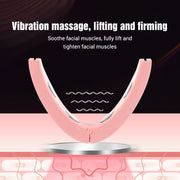 Microcurrent EMS Face Thinning Instrument Smart Red Blue Color Light Skin Rejuvenation Beauty Instrument(Pink)