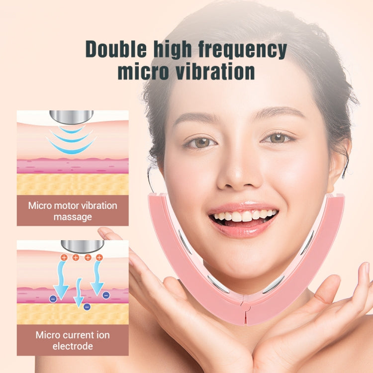 Microcurrent EMS Face Thinning Instrument Smart Red Blue Color Light Skin Rejuvenation Beauty Instrument(Pink)
