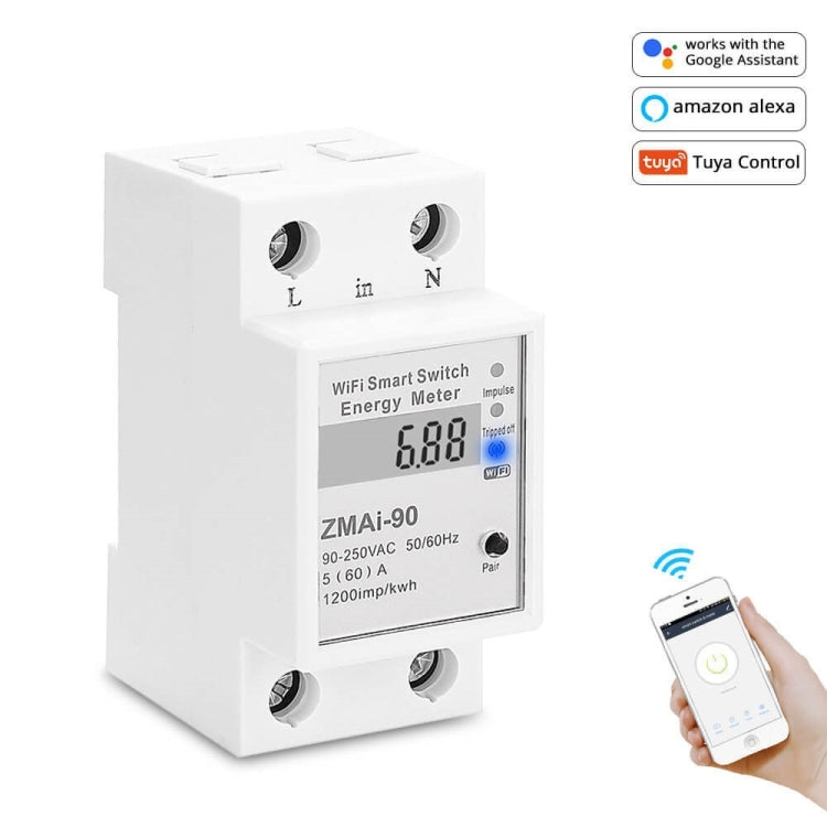 ZMAi-90 Wifi Smart Switch Energy Meter Support Tuya Smart Life APP Work With Alexa Google - Smart Switch by PMC TechLife | Online Shopping South Africa | PMC TechLife