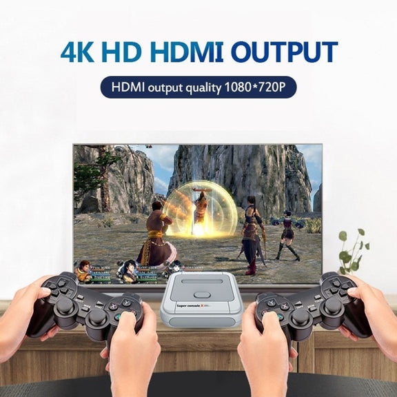 Super Console X 64GB 30000+ Games Wireless 4K HD 3D Double Game Console Box, US Plug
