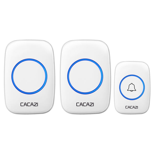 CACAZI A10DC 1 To 2 Battery Type Home Smart Water-resistant Electronic Wireless Doorbell(White)