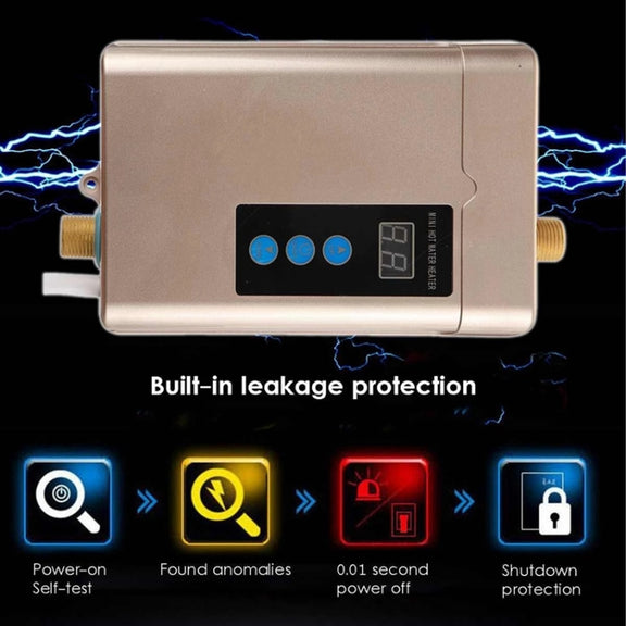 AU Plug 4000W Electric Water Heater With Remote Control Adjustable Temperate(Black)