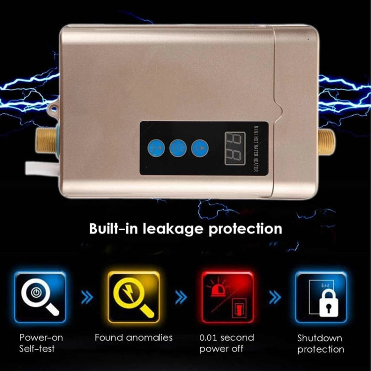 AU Plug 4000W Electric Water Heater With Remote Control Adjustable Temperate(Black)