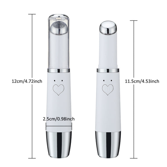Eye Vibration Heating Massage Pen Removing Eye Wrinkle and Importing Massager Beauty Instruments(White)