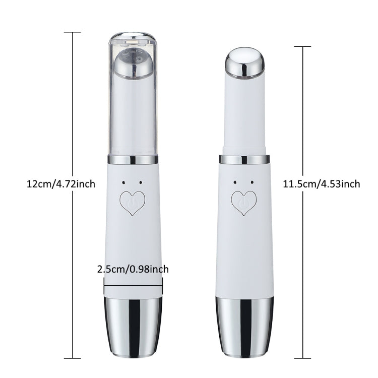 Eye Vibration Heating Massage Pen Removing Eye Wrinkle and Importing Massager Beauty Instruments(White)