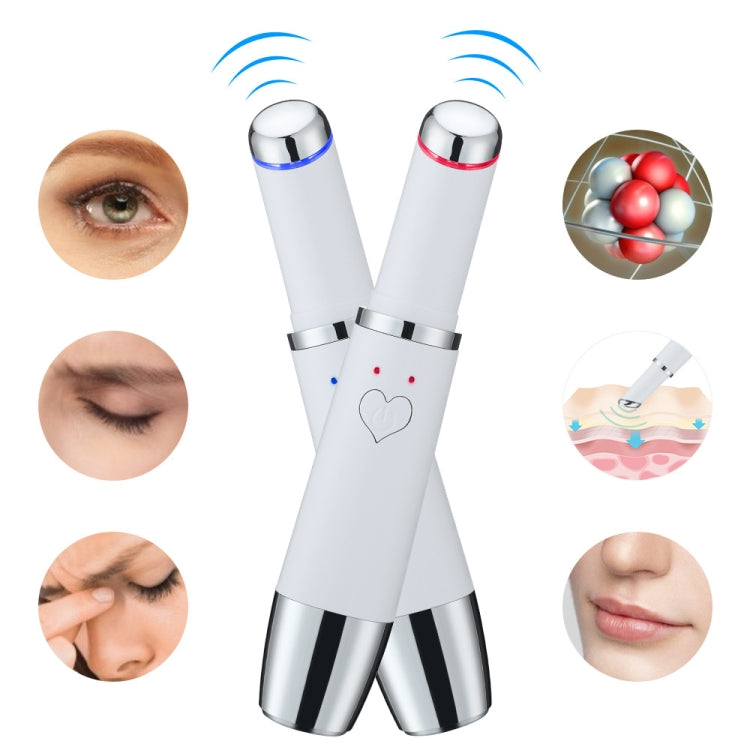 Eye Vibration Heating Massage Pen Removing Eye Wrinkle and Importing Massager Beauty Instruments(White) - free shipping - PMC Jewellery - Order now!