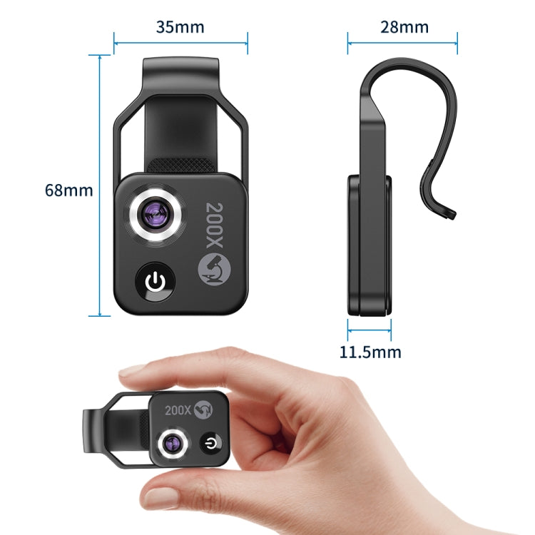 APEXEL APL-MS002CWH 200x High-Definition Children Science Education Microphone Lens With CPL(Black) - free shipping - PMC Jewellery - Order now!