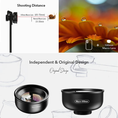 APEXEL APL-HB100MM HD Insect Jewelry 100 Micro External Mobile Phone Lens(Telephoto Clip) - free shipping - PMC Jewellery - Order now!